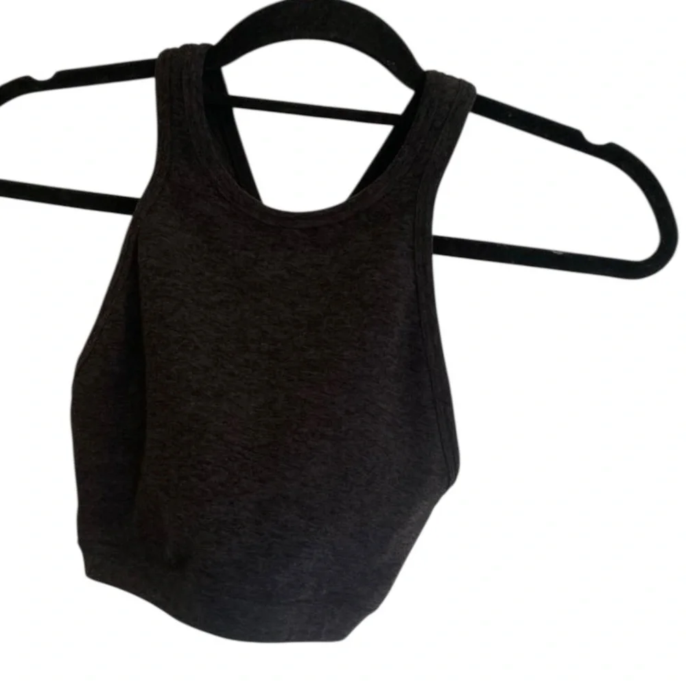 Beyond Yoga cropped tank BLACK HEATHER Size S
